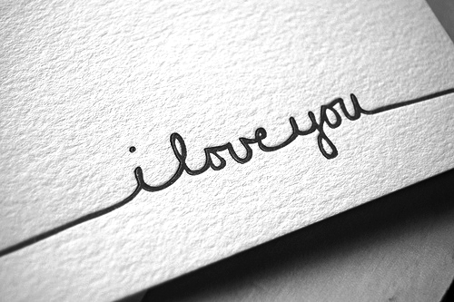 i love you - inscription on paper.