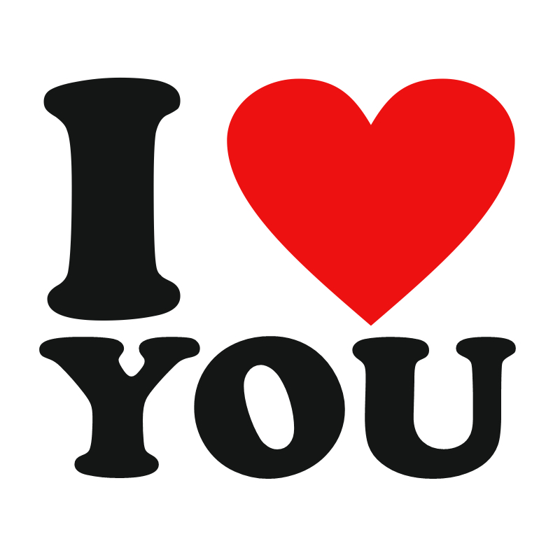 I love you - inscription in large letters.