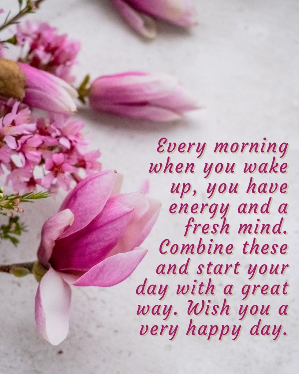 Every morning when you wake up, you have energy and a fresh mind.