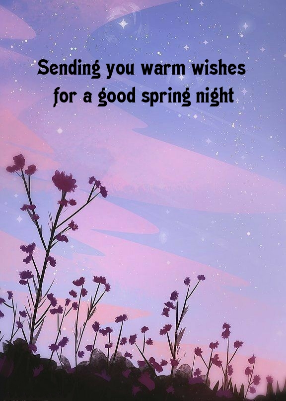 Sending you warm wishes for a good spring night